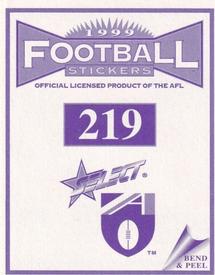 1999 Select AFL Stickers #219 Dale Lewis Back